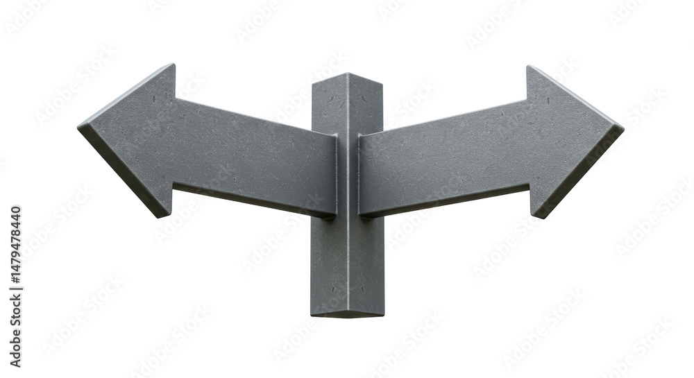 Poster isolated double-headed directional arrow signpost