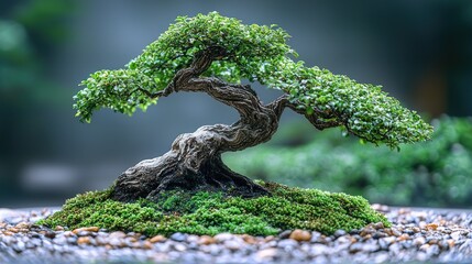 Miniature bonsai tree, meticulously crafted