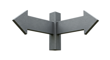 Isolated Double-Headed Directional Arrow Signpost