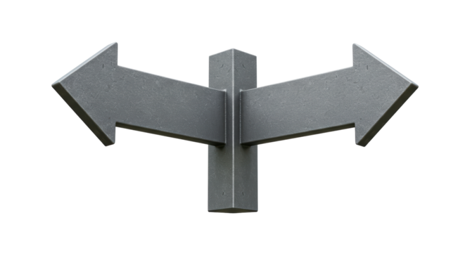 Isolated Double-Headed Directional Arrow Signpost