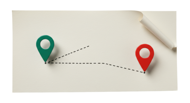 Isolated Route with Two Point Markers Destination