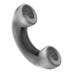 3d icon symbol isolated vector concept. Handset from telephone.Communication. Realistic render element design element. Cartoon minimal style. Gray telephone handset.