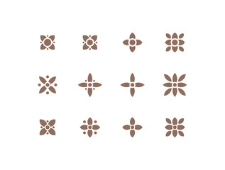 Cross geometric elements for your project. Four leaf clover elements for decor. Simple geometric shape.