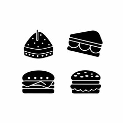 creative details Outline silhouette Sandwich icons icons pack vector illustration
