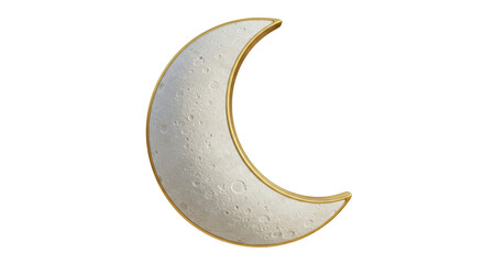 Isolated Crescent Moon with Golden Edge