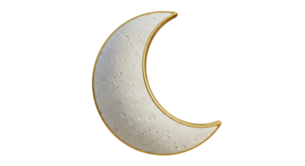 Isolated Crescent Moon with Golden Edge