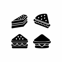 creative details Outline silhouette Sandwich icons icons pack vector illustration