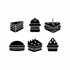 creative details Outline silhouette Sandwich icons icons pack vector illustration