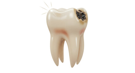 Isolated Decayed Tooth with Sparkle Effects