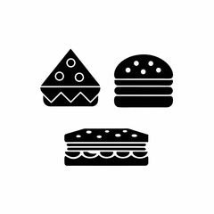 creative details Outline silhouette Sandwich icons icons pack vector illustration