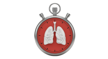 Isolated Timer with Lungs Illustration for Health