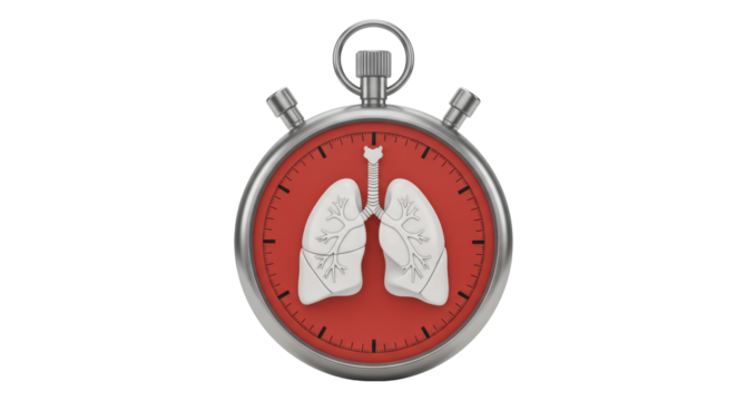 Isolated Timer with Lungs Illustration for Health