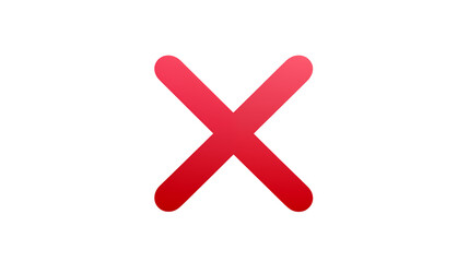 Fototapeta premium Red X Mark on Transparent Background