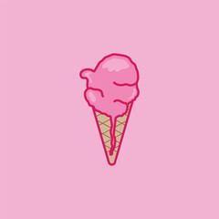ice cream cone icon flat logo design