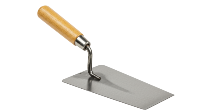 Isolated Pointing Trowel with Wooden Handle