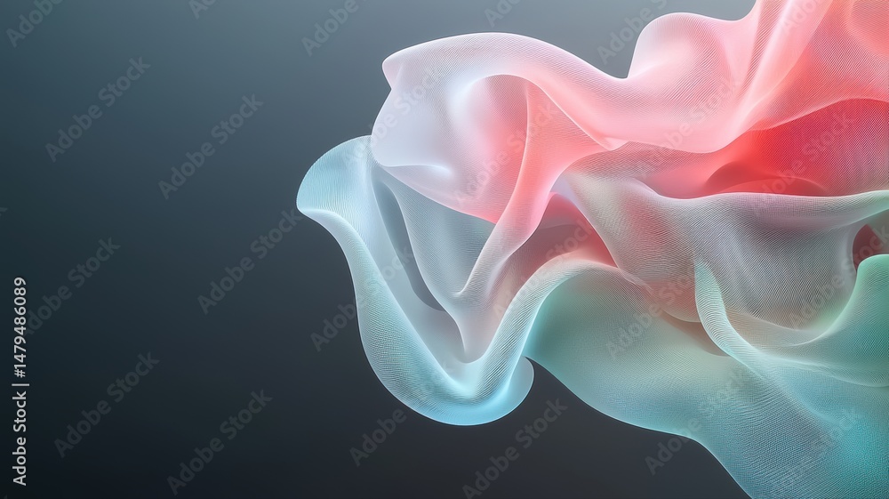 Poster abstract flowing pastel fabric background abstract background fabric texture mesh cloth wave flow ai
