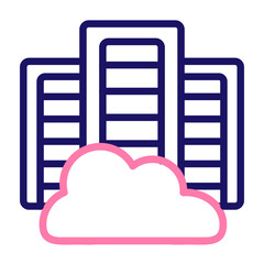 Data Center Vector Line Two Colors Icon Design