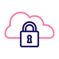 Encryption Vector Line Two Colors Icon Design