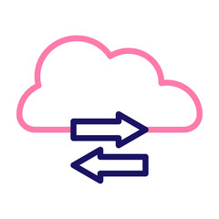 Data Transfer Vector Line Two Colors Icon Design