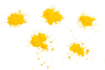 Vibrant Yellow Turmeric Powder Splashes on Black Background
