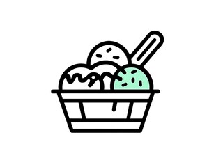 ice cream and fruits