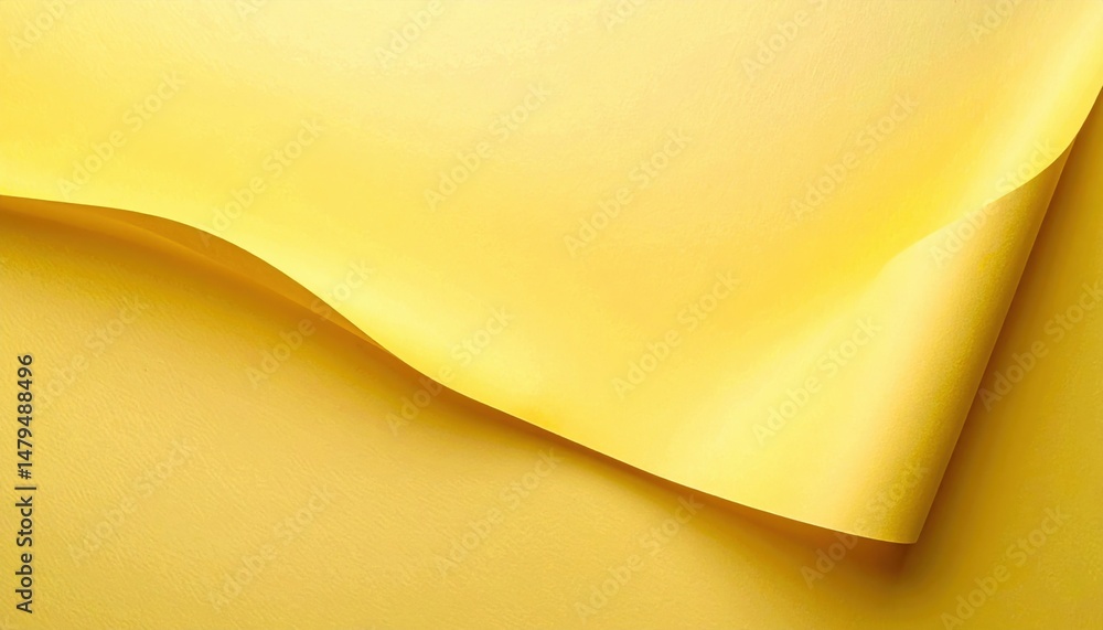 Poster flowing yellow paper texture studio setting abstract image soft lighting close-up perspective visual