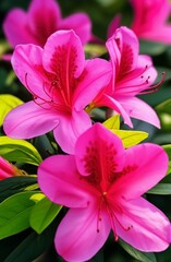Vibrant Pink Azalea Flowers in Bloom