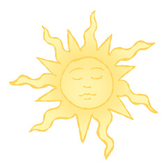 Soleil au pinceau jaune