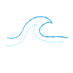 double vague au pinceau bleu