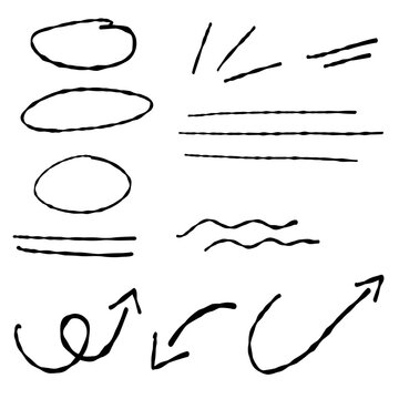 &eacute;l&eacute;ments doodle au pinceau