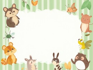 Naklejka premium frame with animals