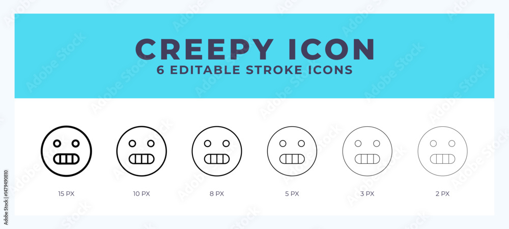Poster creepy line icon. for web. and mobile app. vector illustration.