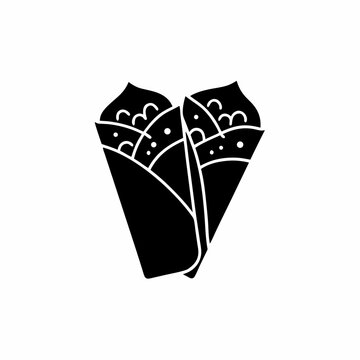 black shawarma wraps food icon clip art preview
