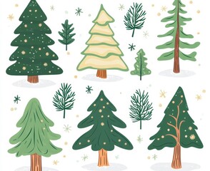 Obraz premium set of christmas trees