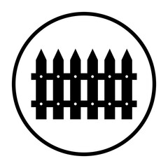 Runder schwarzer Button mit Zaun Symbol	