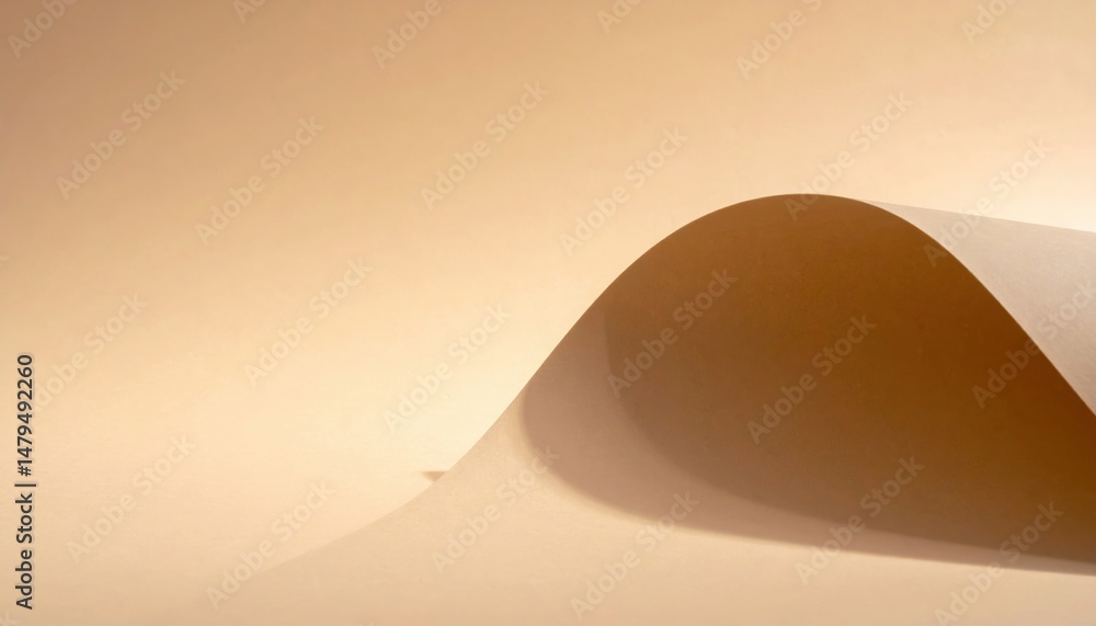 Poster curved paper flow minimalist studio abstract art soft lighting close-up creative design