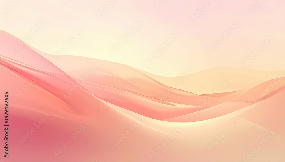 Aufkleber soft abstract waves digital artwork serene environment warm color palette conceptual viewpoint