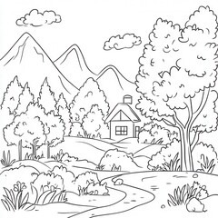 Obraz premium house on the hill