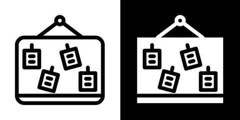 Bulletin Board with Pinned Notes Icon - Notice Board, Announcements