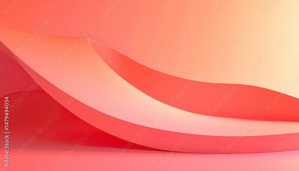 Aufkleber flowing abstract curves digital art environment minimalistic design warm color palette artistic view