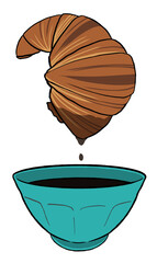 Croissant Caf&eacute;, Petit D&eacute;jeuner Fran&ccedil;ais