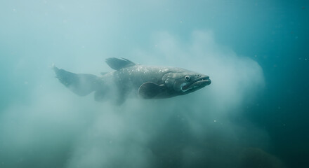 Fototapeta premium Majestic Coelacanth underwater beauty serene aquatic wonder