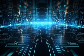 abstract technology background futuristic circuit board digital data visualization