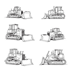 bulldozer vehicle outline vector design for industry © Arafat