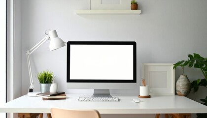 Comfortable workspace with modern computers on desks