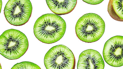 Fototapeta premium Fresh Kiwi Slices on Black Background