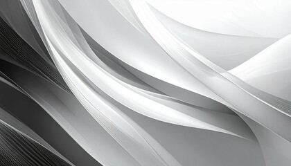 Elegant, monochromatic waves cascade across the frame, creating a serene, abstract texture