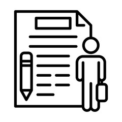 employment contract single icon