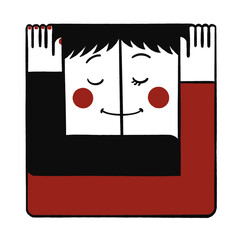 寄り添うカップルのキャラクター｜安心感と絆を表すミニマルイラスト