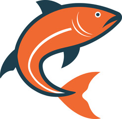 vector illustration of a salmon fish